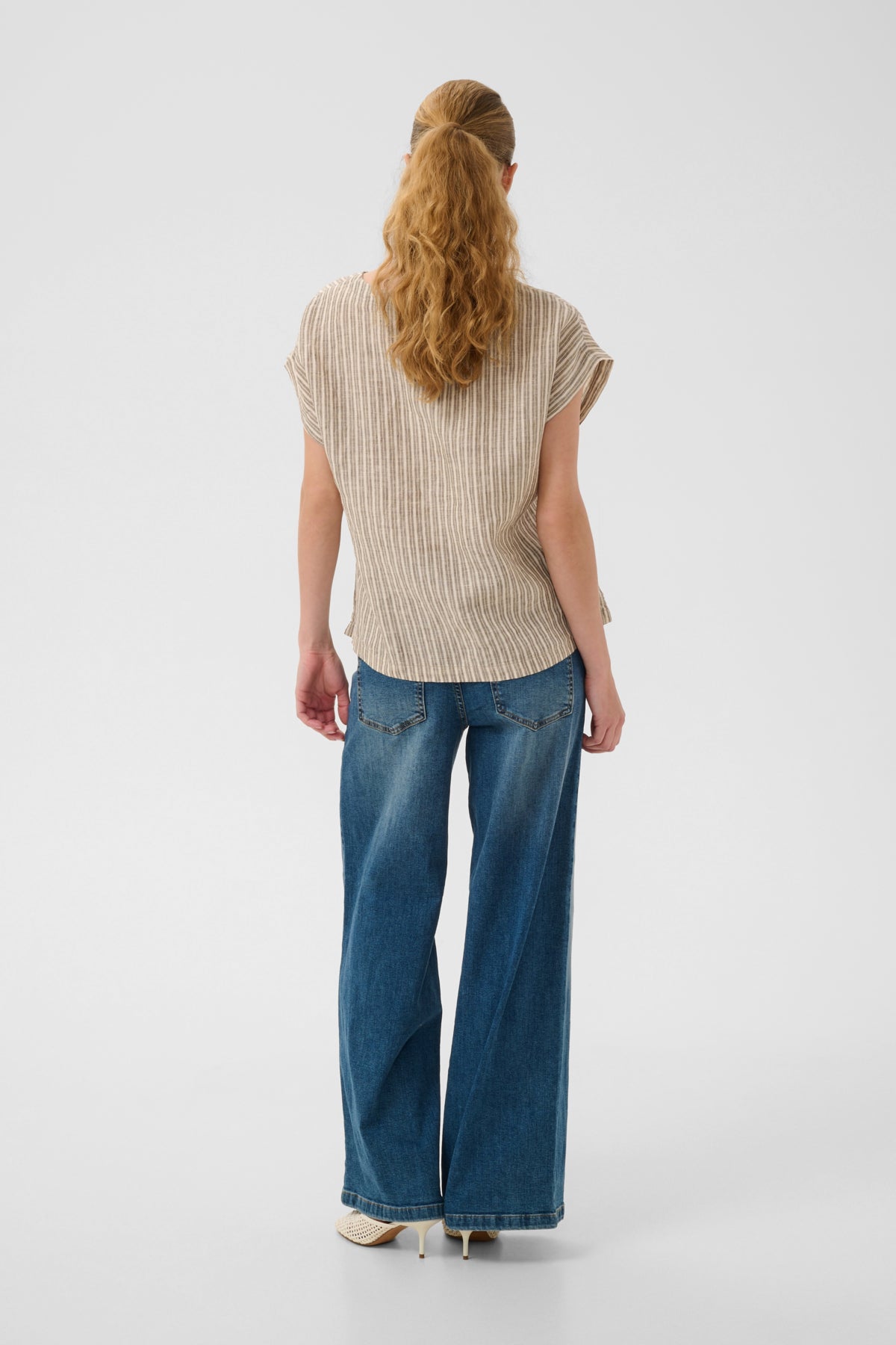 Culture CUaniela Molly – Kortermet lintopp med striper