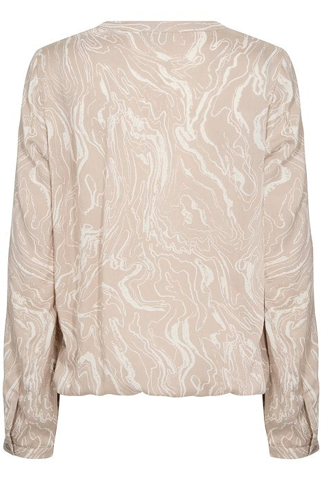 Kaffe Clothing KAditte Blouse Feather Gray/Chalk Print
