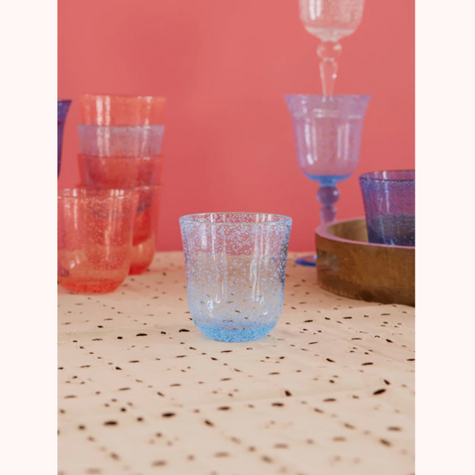 Rice Acrylic Wine Glass in Bubble Design, Blue, 360ml