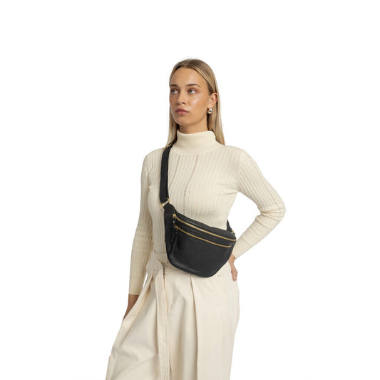 RE:DESIGNED Bumbag Faust Urban Sort 100% Skinn