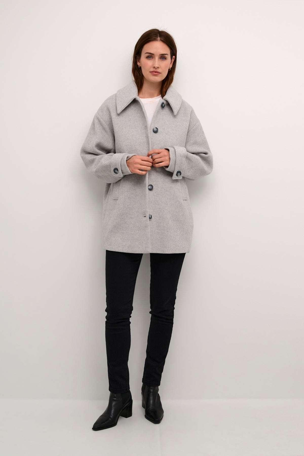 Kaffe Clothing KAmaja Coat Grey Melange