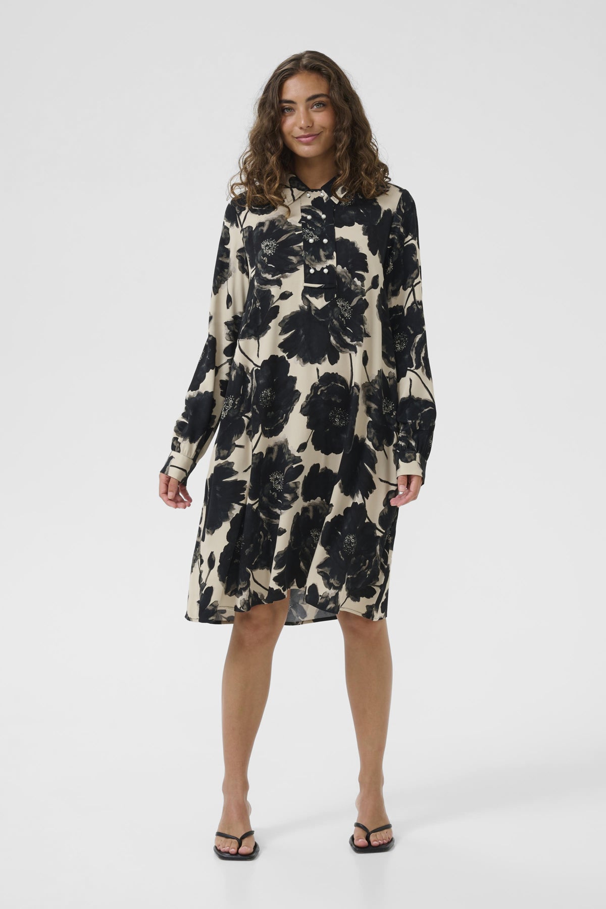 Culture CUrechel Elitha Short Dress Black/Offwhite Flower