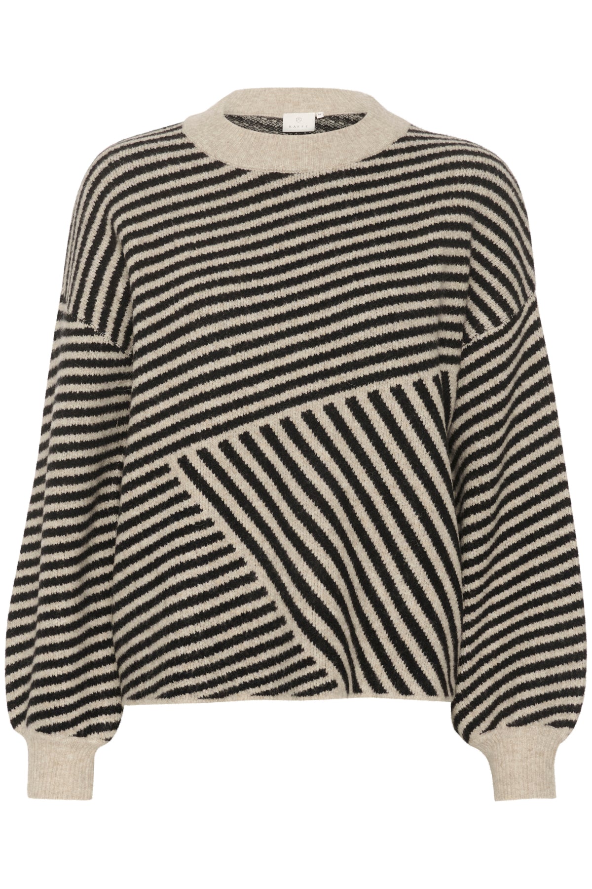 Kaffe Clothing KAverana Knit Pullover Feather Gray Melange/Black