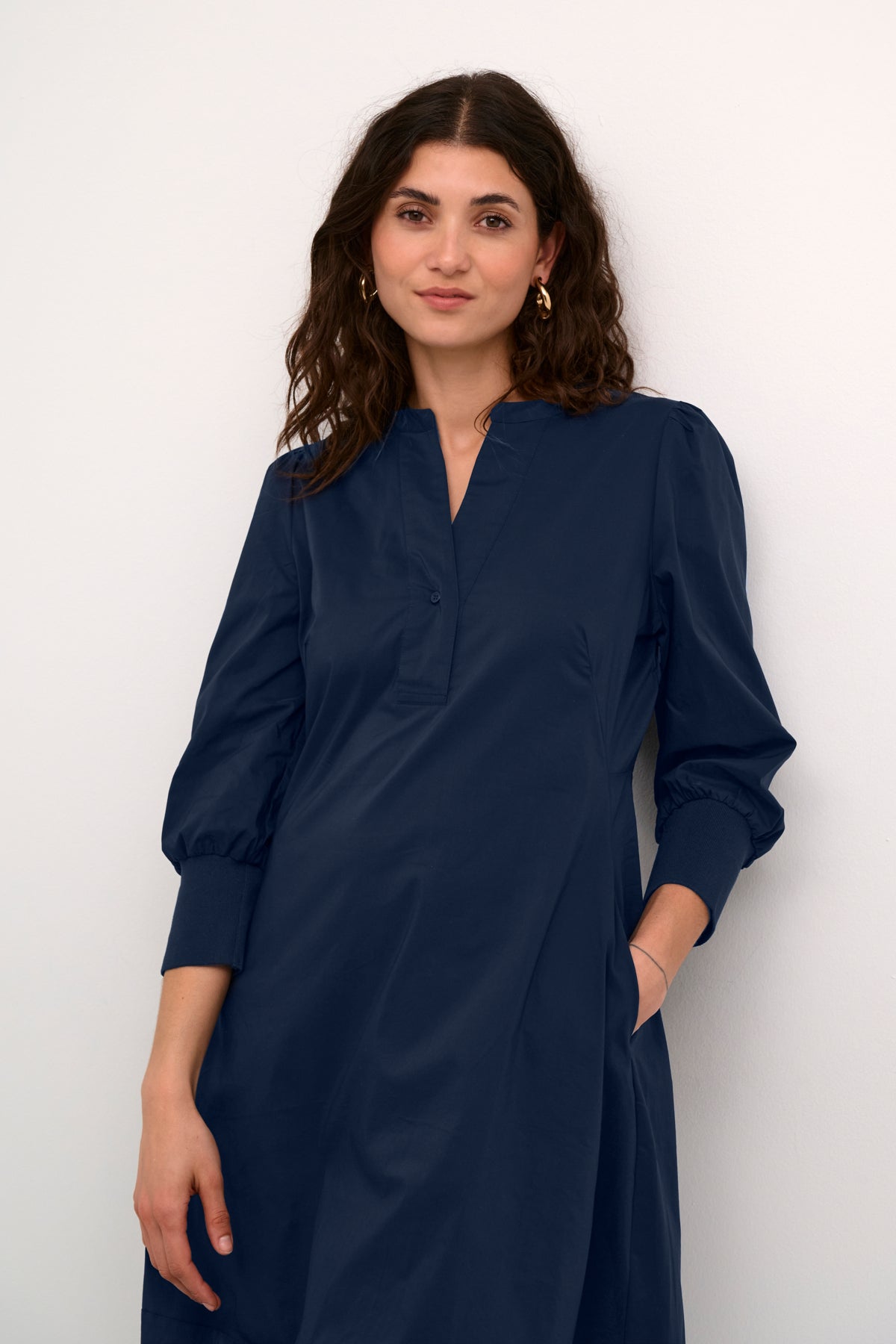 Culture CUantoinett 3/4 Sleeve Dress Blue Iris