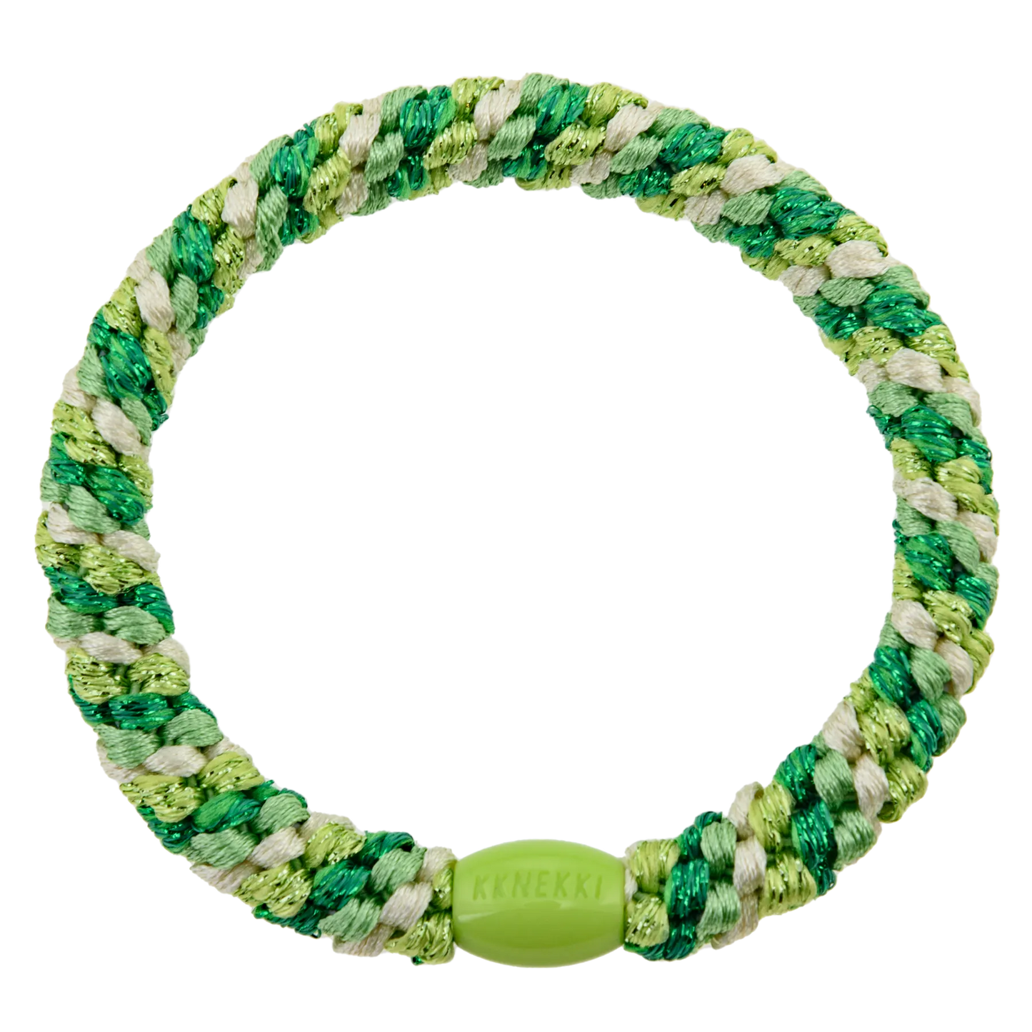 Kknekki Hårstrikk Mix grass green glitter