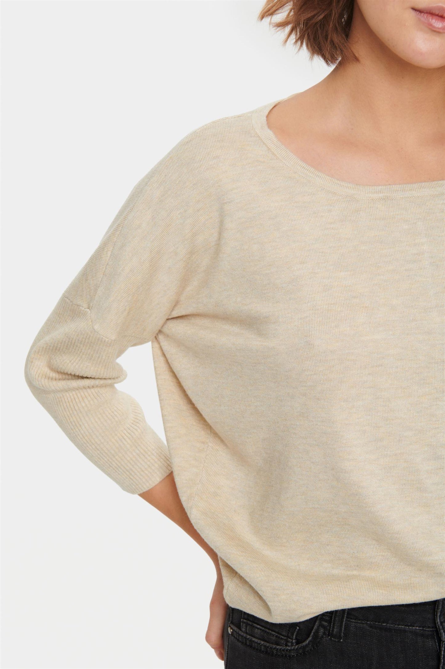 Saint Tropez MilaSZ R-Neck Pullover Jojoba Melange