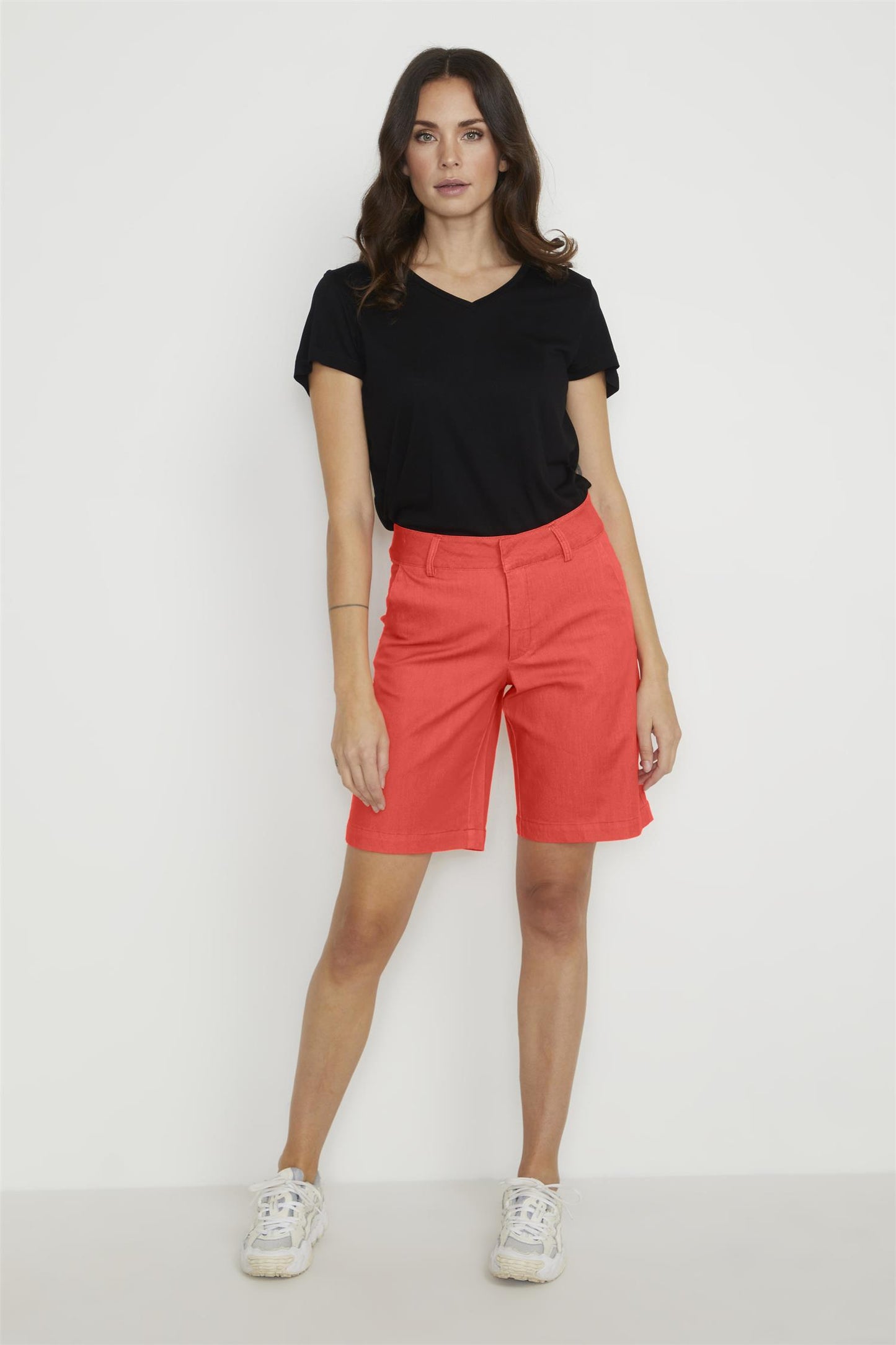 Kaffe Clothing KAlea City Shorts Hot Coral