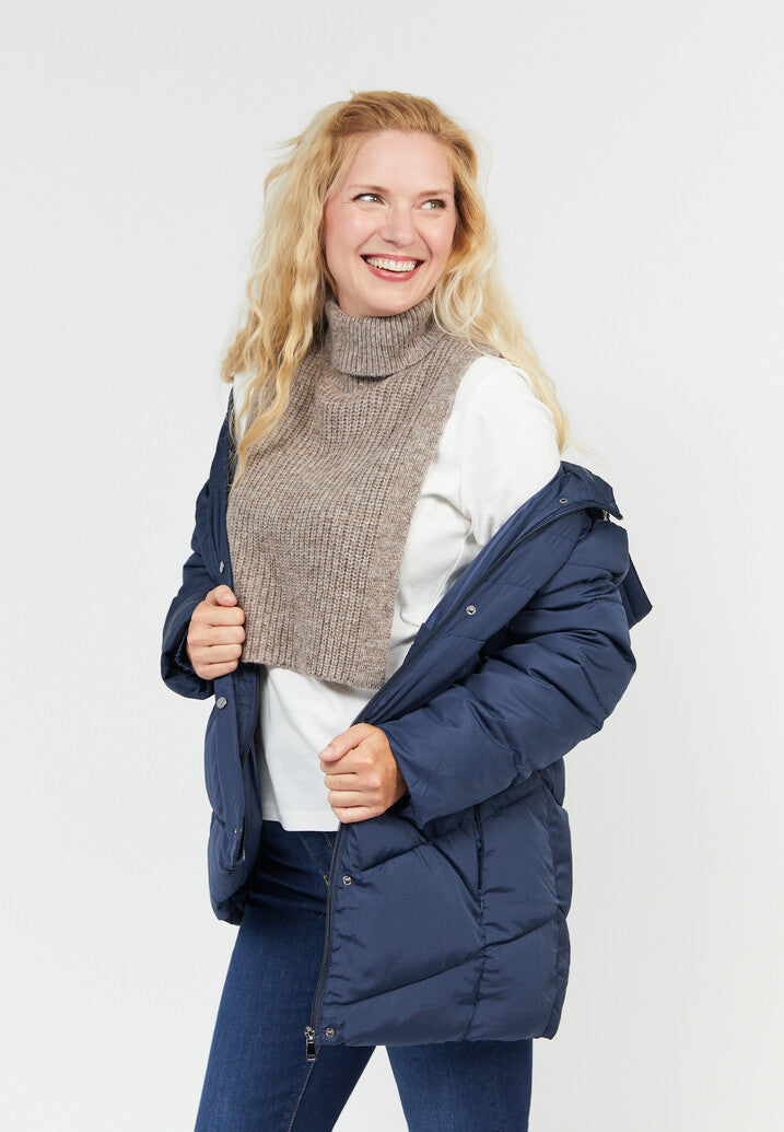 B. Coastline Bib Roll Neck Walnut Melange