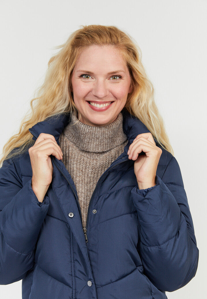 B. Coastline Bib Roll Neck Walnut Melange