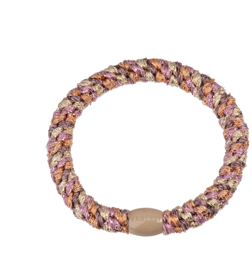 Kknekki Hårstrikk Mix Peach-Pink glitter