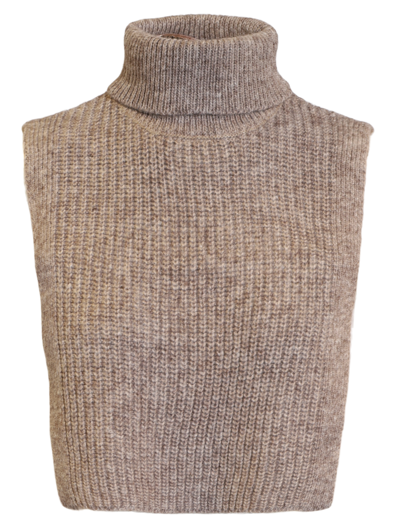 B. Coastline Bib Roll Neck Walnut Melange