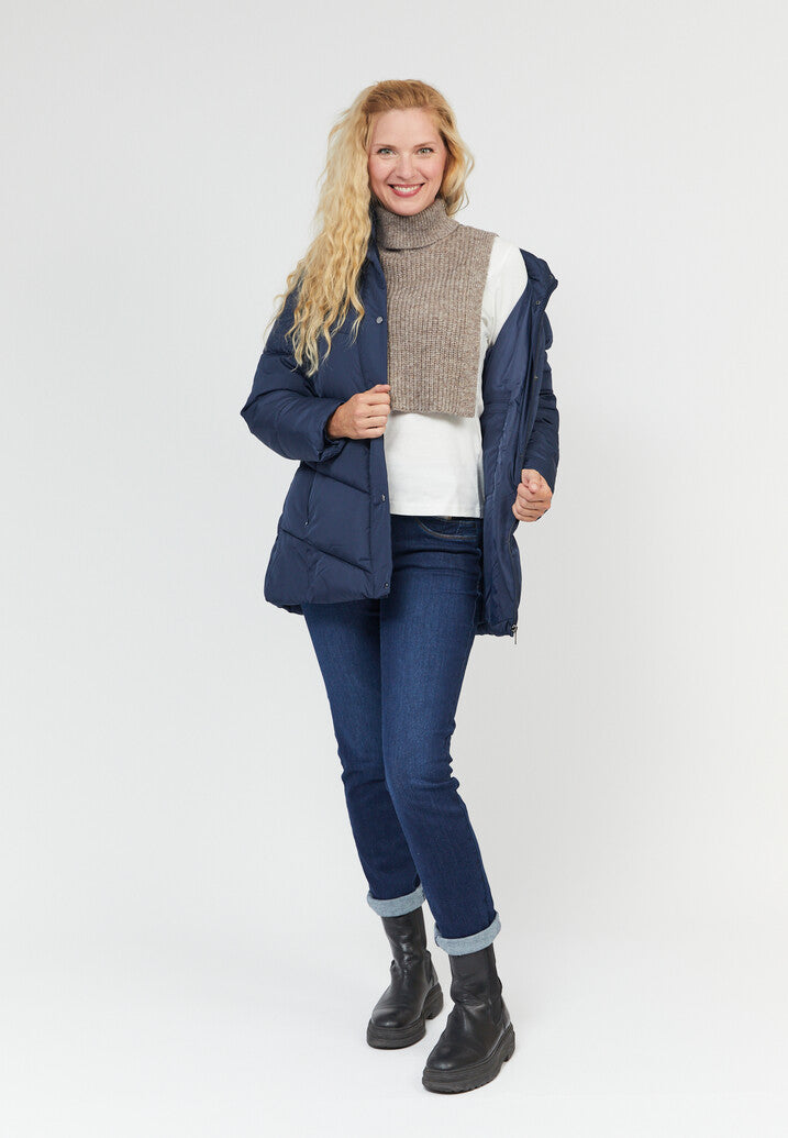 B. Coastline Bib Roll Neck Walnut Melange