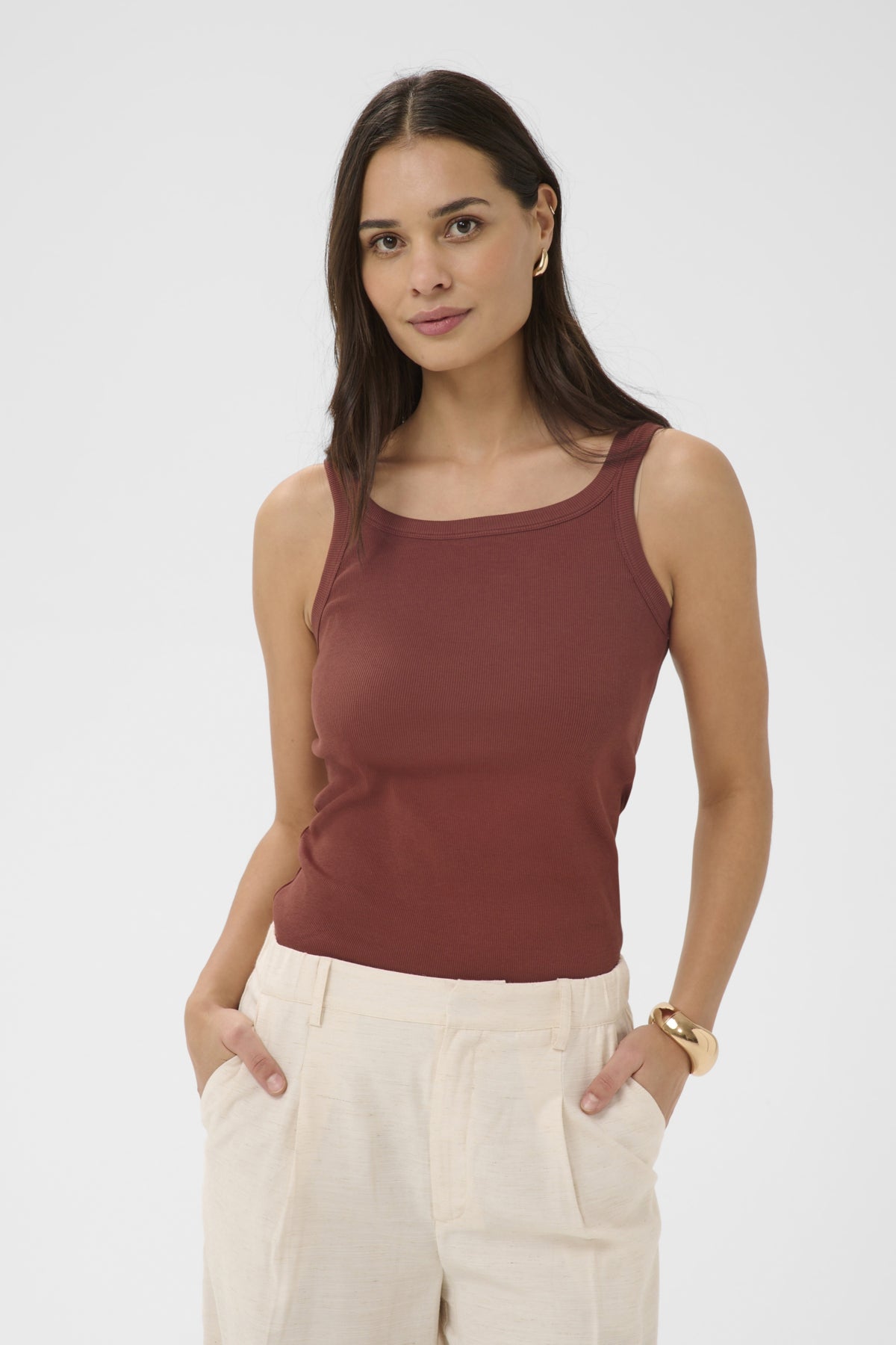 Kaffe KAcarna - Rustrød singlet