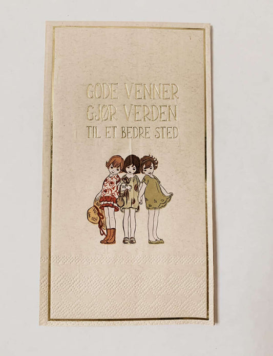 Trend Design Serviett Gode Venner – 33×44 cm