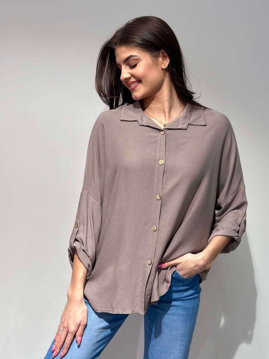 Pepper Onesize Viskosebluse Fango