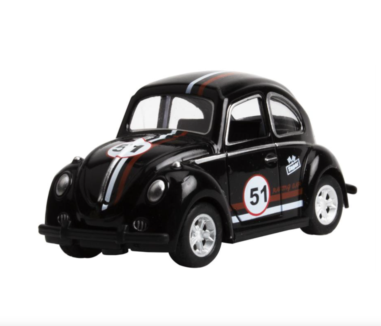 VW Boble Herbie med trykk og pull-back, 6 assorterte farger