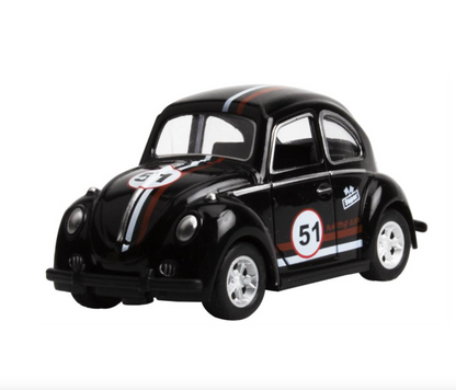 VW Boble Herbie med trykk og pull-back, 6 assorterte farger
