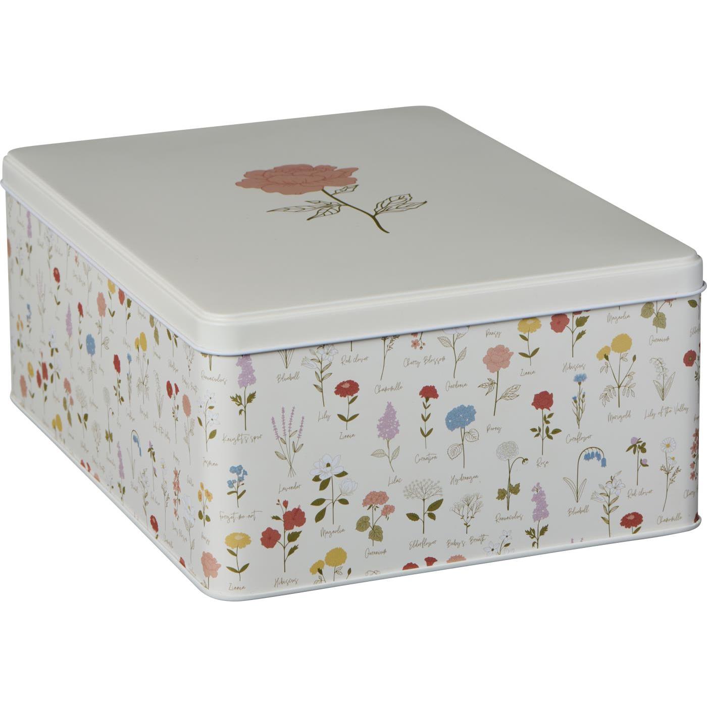 Ib Laursen - Firkantet kakeboks med nostalgisk blomstermønster