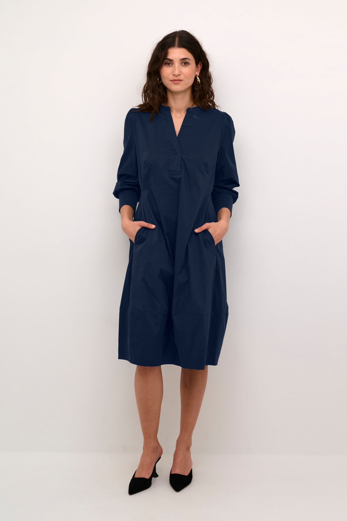 Culture CUantoinett 3/4 Sleeve Dress Blue Iris