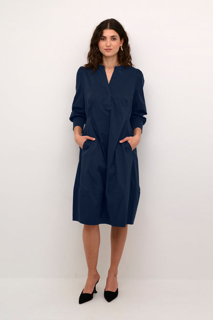 Culture CUantoinett 3/4 Sleeve Dress Blue Iris