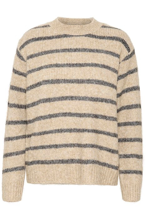 Kaffe Clothing KAtrina Striped Pullover Feather gray Melange Striped