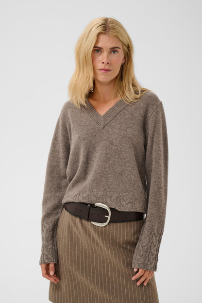 Culture CUmonia Vneck Pullover Falcon Melange