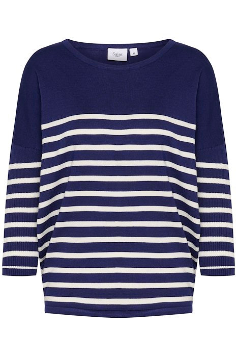 Saint Tropez MilaSZ R-Neck St. Pullover Midnight Sail