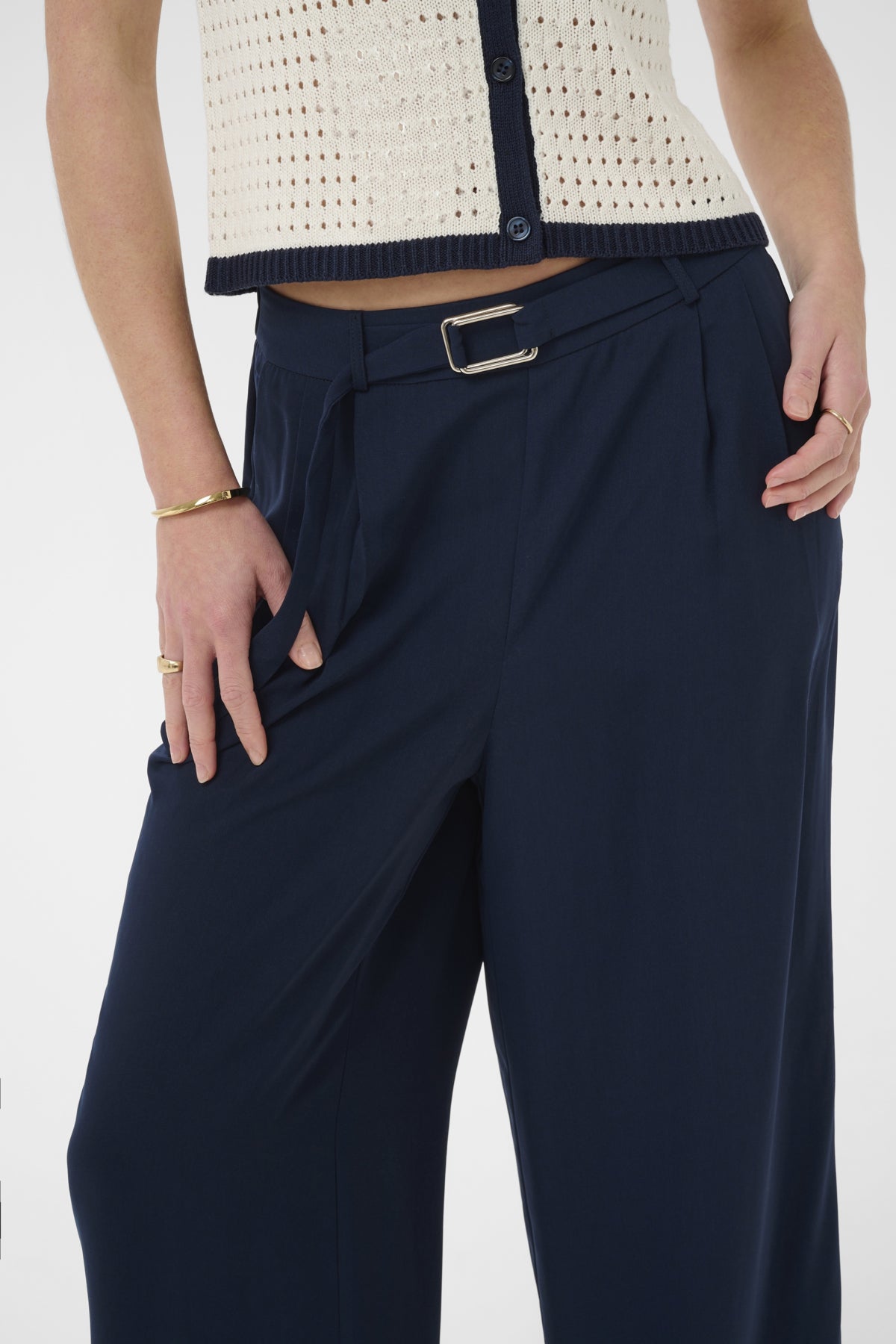 Kaffe Clothing KAillis Cropped Pants - Midnight Marine