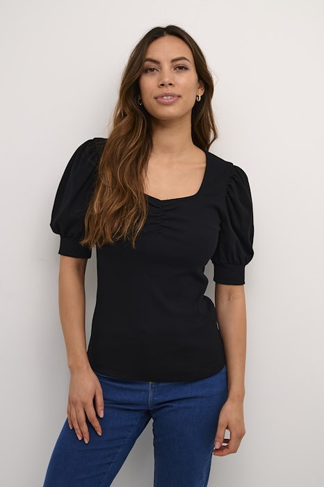 Kaffe Clothing KAcarna Rib T-Shirt Black