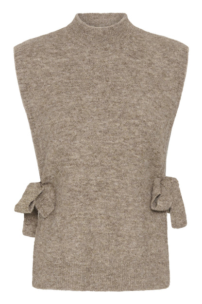 Kaffe Clothing KAmartine Knit Vest Desert Taupe Melange