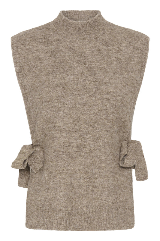 Kaffe Clothing KAmartine Knit Vest Desert Taupe Melange