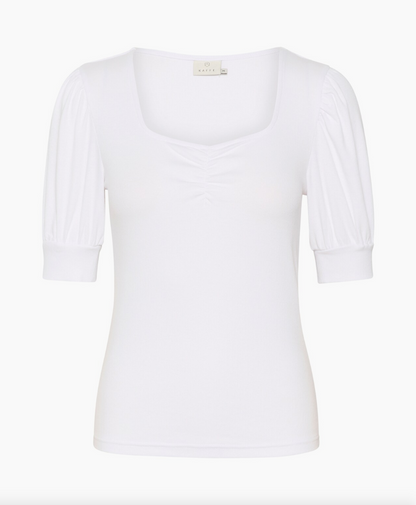 Kaffe Clothing KAcarna Rib T-Shirt Optical White