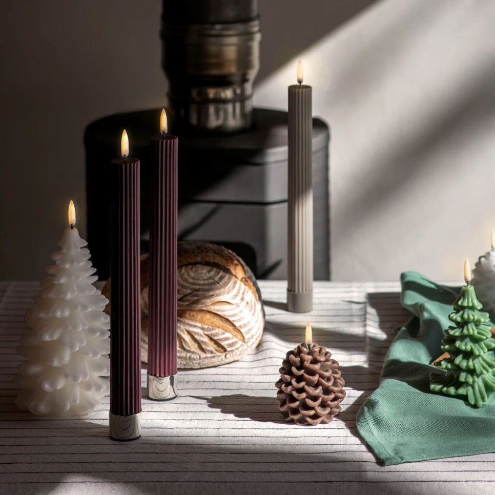 Uyuni LED candle Pine cone, Brown, Smooth, 7x7 cm