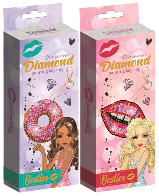 Hobbysett Diamond Painting Nøkkelring (1 stk assortert)