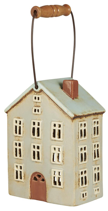 Ib Laursen Hus t/fyrfadslys Nyhavn m/træhank brun dør