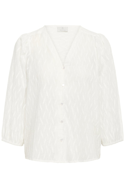 Kaffe Clothing KAgabriela V-neck Shirt Chalk