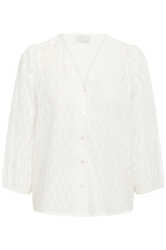 Kaffe Clothing KAgabriela V-neck Shirt Chalk