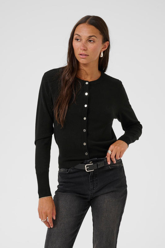 Kaffe KAlizza – Sort cardigan med knapper