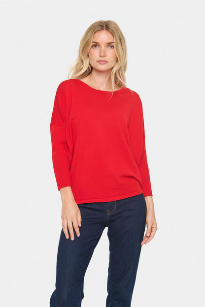 Saint Tropez MilaSZ R-Neck Pullover Racing Red