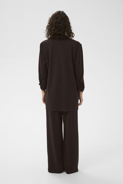 Kaffe KAphoebe – Mørkebrun blazer med 3/4-ermer