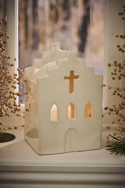 Ib Laursen - Kremfarget lyshus kirke til telys