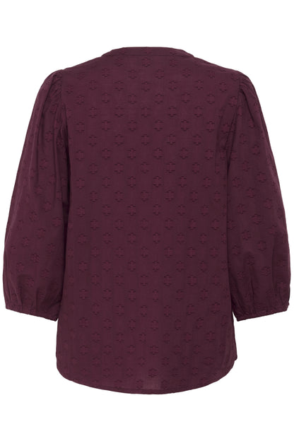 Kaffe Clothing KAenya Blouse 3/4 sleeve Windsor WIne