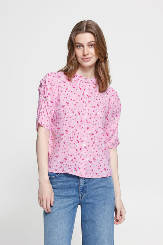 Ichi IHvera – Rosa bluse med blomsterprint