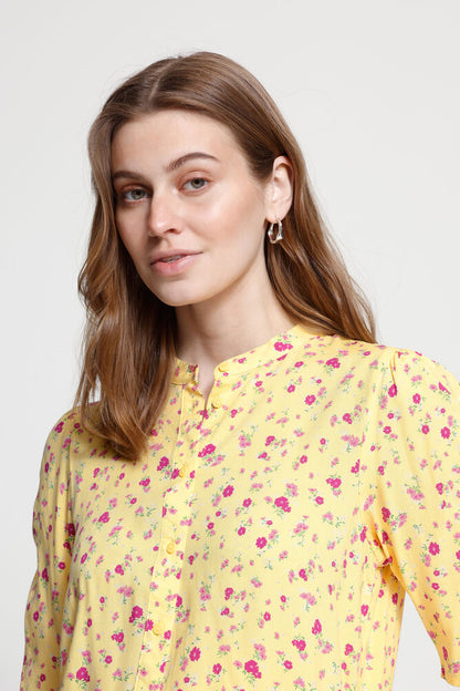 Ichi IHvera – Gul bluse med blomsterprint