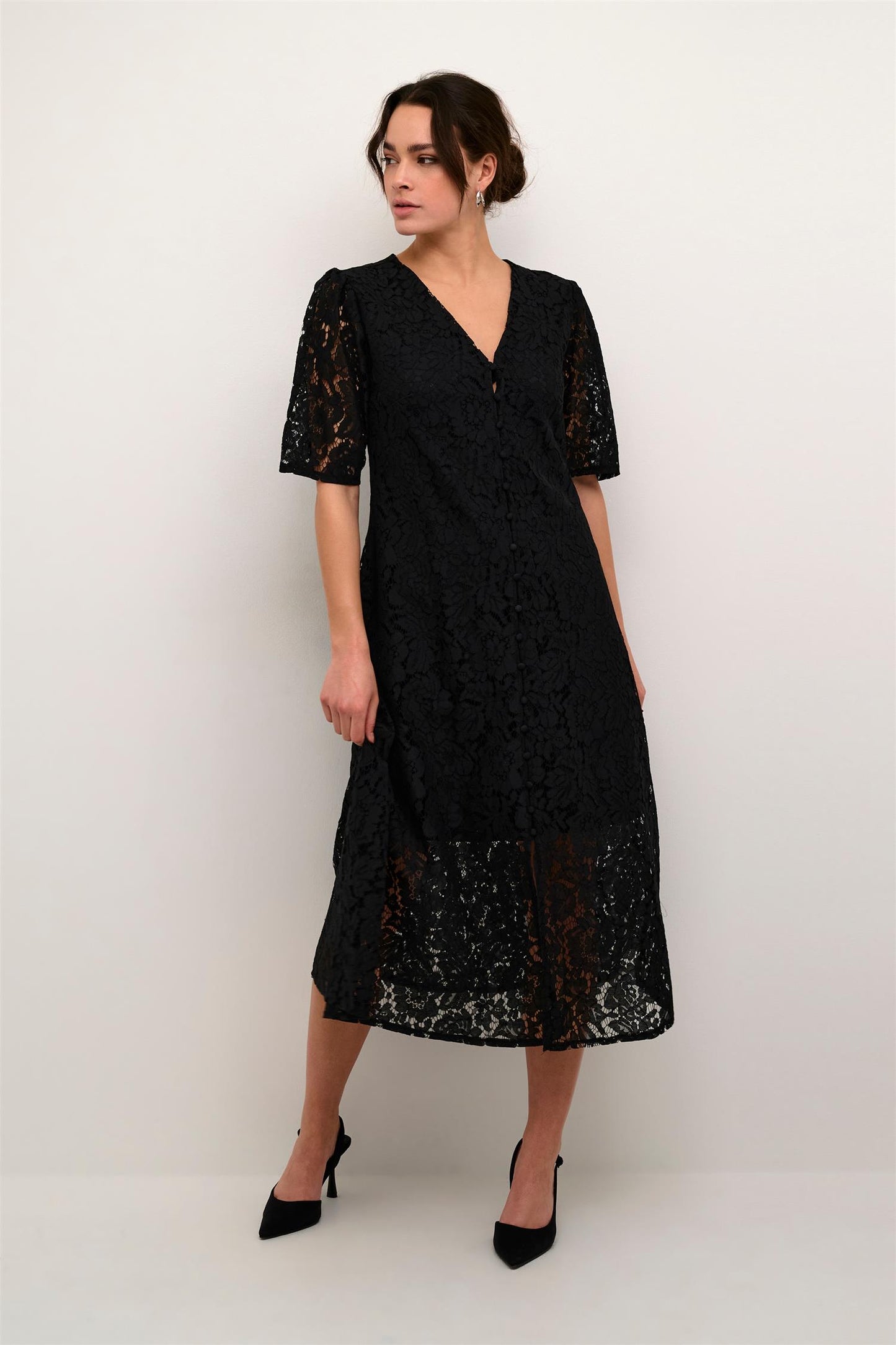 Kaffe Clothing KAnomi Lace Dress Bloack Deep