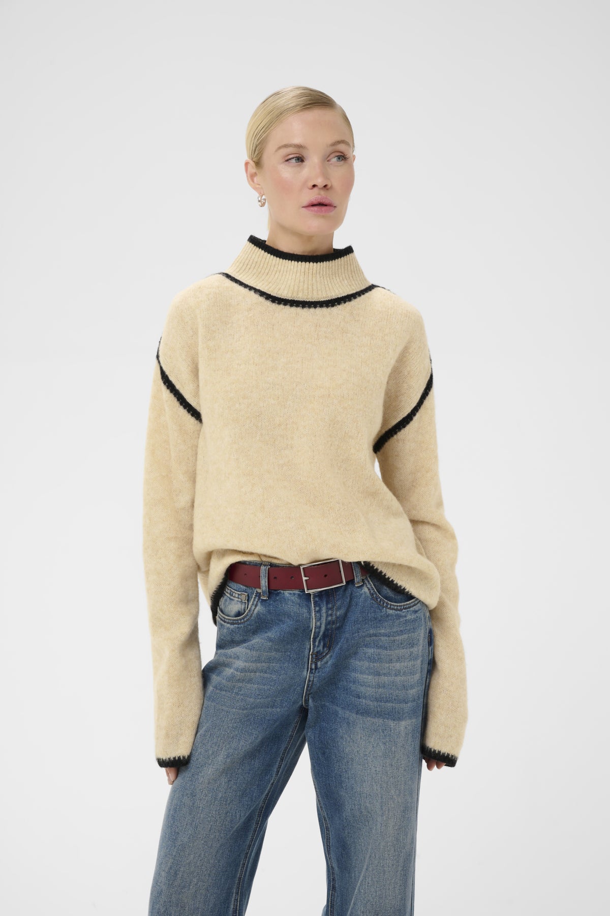 Culture CUjia Katrina Turtleneck Whitecap Melange