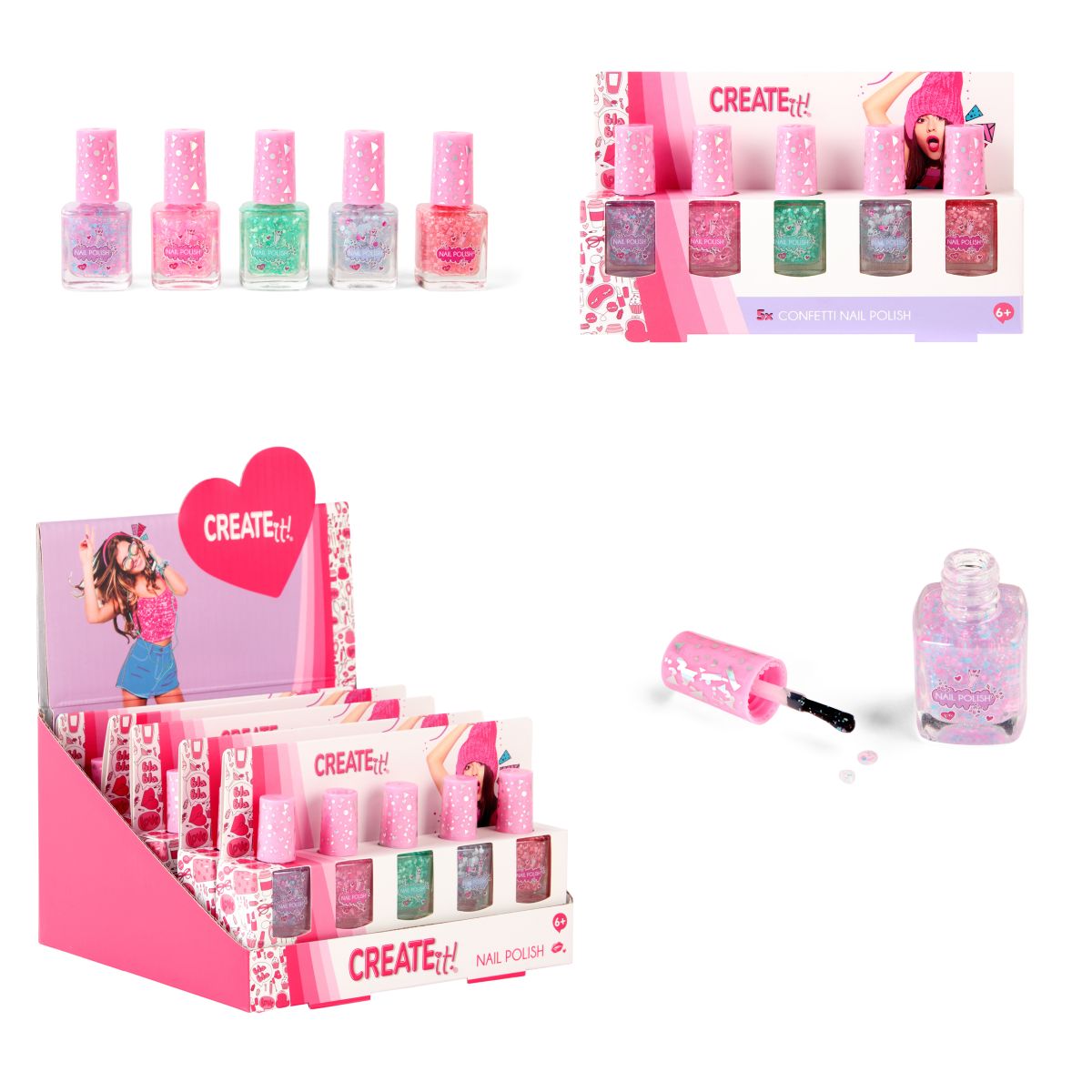 Nail Polish Confetti 5-Pack Display CREATE IT!