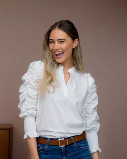 Floyd Bluse Nilea Uni White