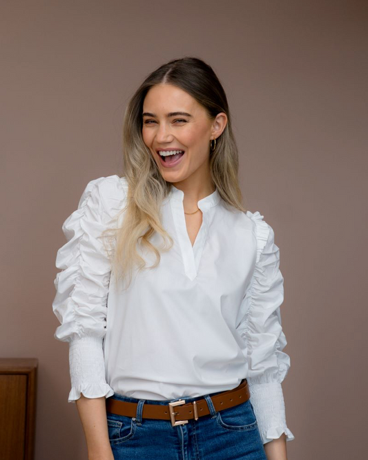 Floyd Bluse Nilea Uni White