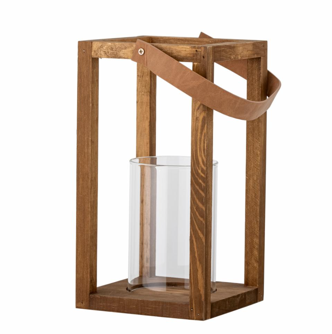 Bloomingville Lyra Lanterne m/Glass, Natur, Fyr